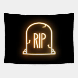 Gravestone in Neon Optics Tapestry