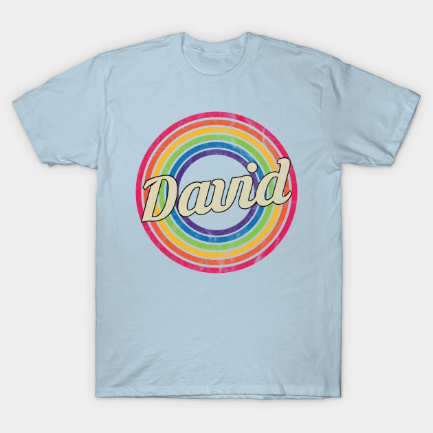 Disover David - Retro Rainbow Faded-Style - David - T-Shirt