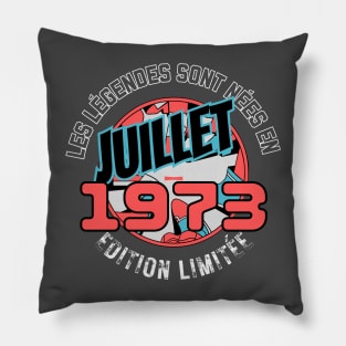 Les Legendes sont nees en Juillet 1973 50e Anniversaire Hommes Pillow