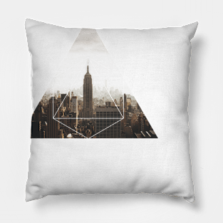 Empire State Building Geometric Photography Pillow