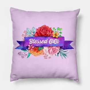 Blessed GiGi Floral Design with Watercolor Roses Pillow