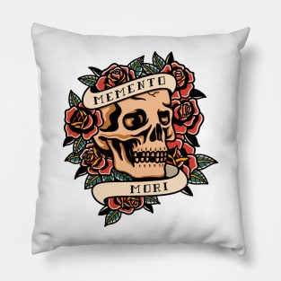 Memento Mori Traditional Tattoo Pillow