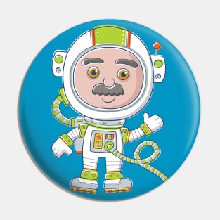 Cute Astronaut Cartoon Pin