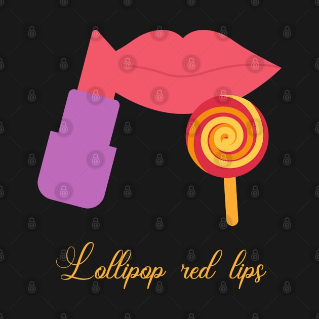 Lollipop red lips. Girly lipstick makeup candy by topsnthings