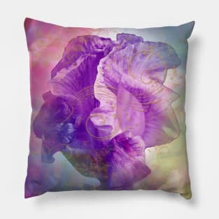 Gold Glitter Iris Flower Pillow