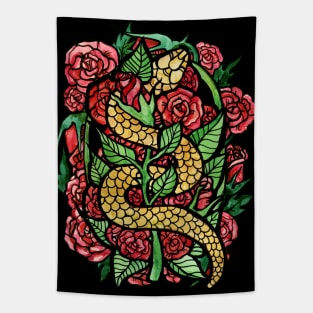 Snake Roses Tapestry