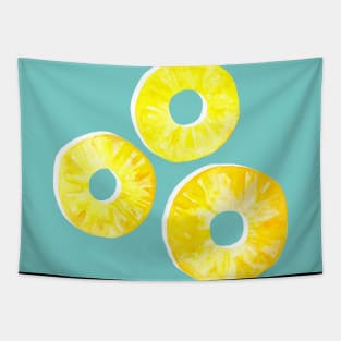 3 Watercolor Pineapple Slices Tapestry