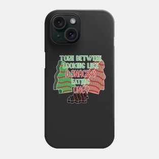 Torn Between Looking Like A Snack And Eating One Santa Christmas Cakes - Vintage Leopard Christmas Tree Cakes Phone Case