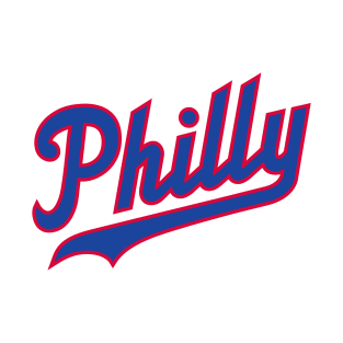 Philly Script - White/Blue T-Shirt