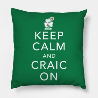 Keep Calm and Craic On - St Paddy's Day - Irish Shamrock Pillow