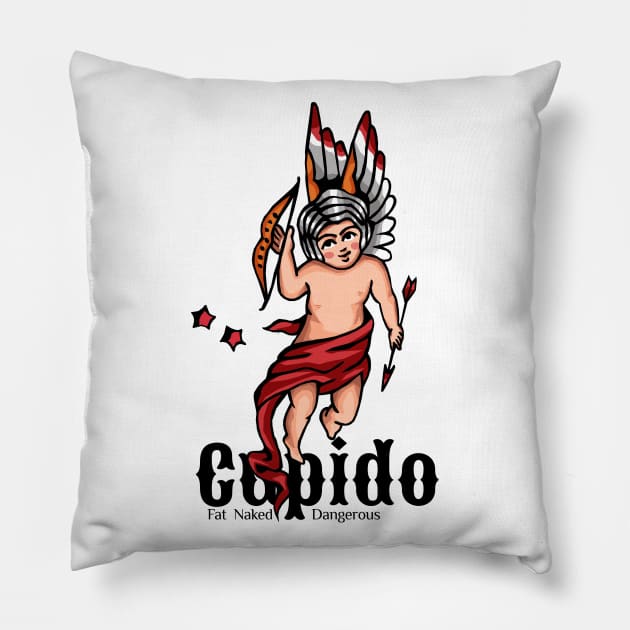 Cute Cupid with Arrow Pillow by KewaleeTee