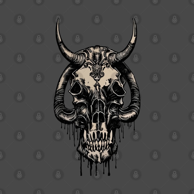 Tribal Tattoo Bulls Skull by Obotan Mmienu