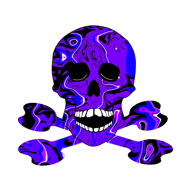 BLUE Skull And Crossbones by SartorisArt1