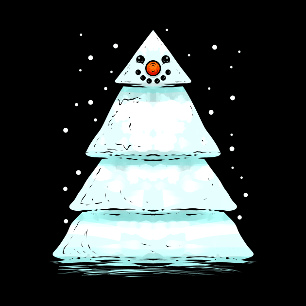 Christmas Tree Shaped Snowman For Christmas by SinBle