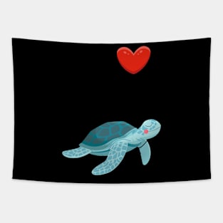 Turtle Watercolor Sea Ocean Underwater Valentine's Day Tapestry