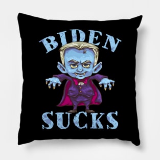 Biden Sucks Funny Halloween Vampire Joe Biden Pillow