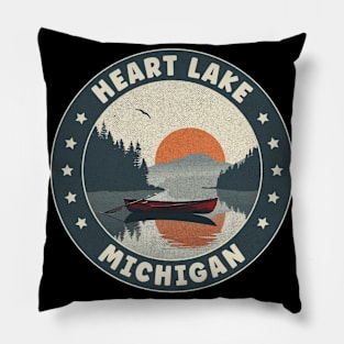 Heart Lake Michigan Sunset Pillow