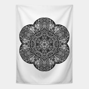 Forest Mandala - Black Lace Tapestry