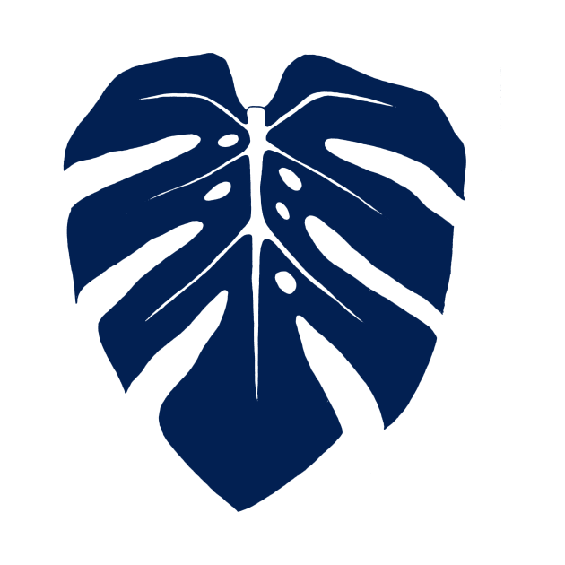 Navy Blue Monstera Leaf by ally1021