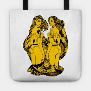 Black and Yellow Gemini Beauty Tote