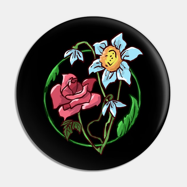 Flower Illustration Pin by TheBestHumorApparel