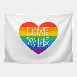 Rainbow pride love winds LGBTQ ally graphic Tapestry