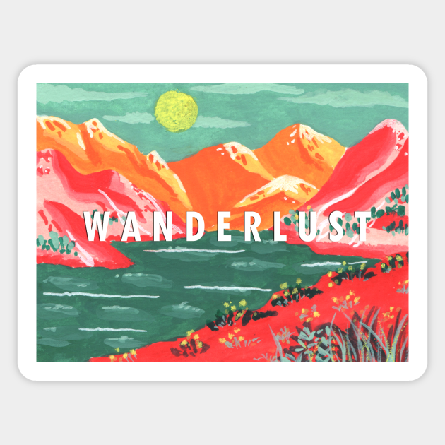 Wanderlust Colorful - Colorful - Sticker