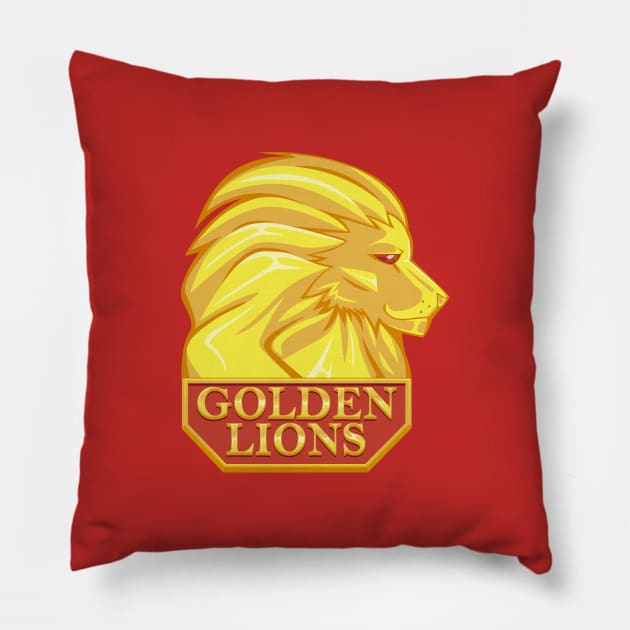 Golden lions Pillow by yeyitoalba