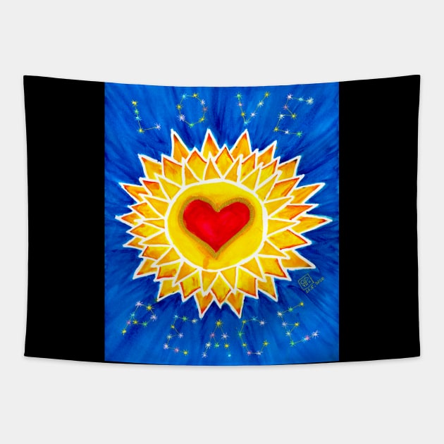 Love and peace mandala Tapestry by Pragonette