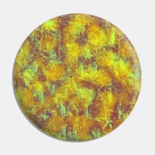 Orange Brown Yellow and Aqua Abstract Pin