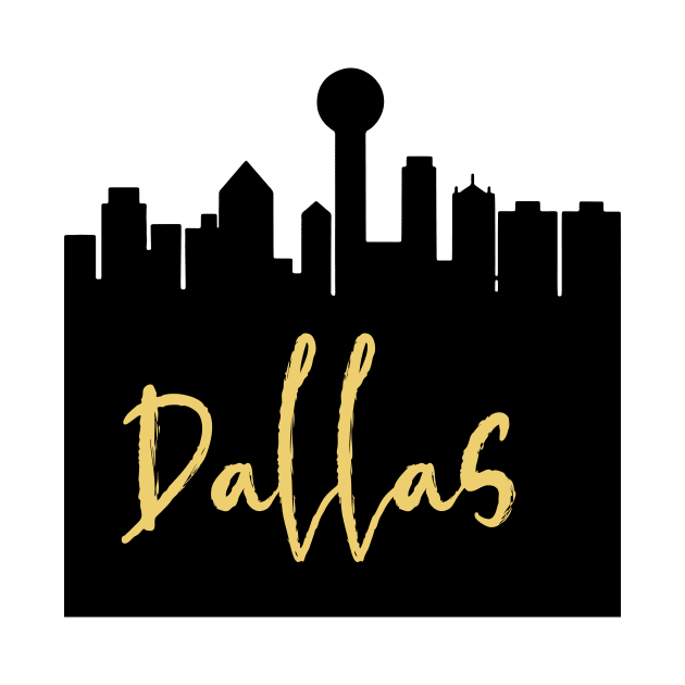 DALLAS TEXAS DESIGNER SILHOUETTE SKYLINE ART by deificusArt