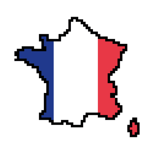 8-Bits France Map Flag Pixel Art T-Shirt