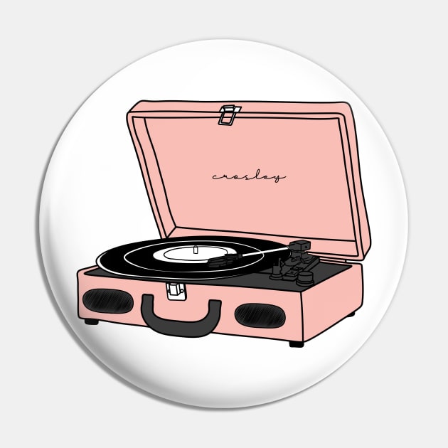 Vintage Pink Record Player Pin by themadesigns