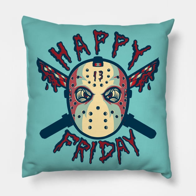 Happy Friday Pop Art Pillow by willitone