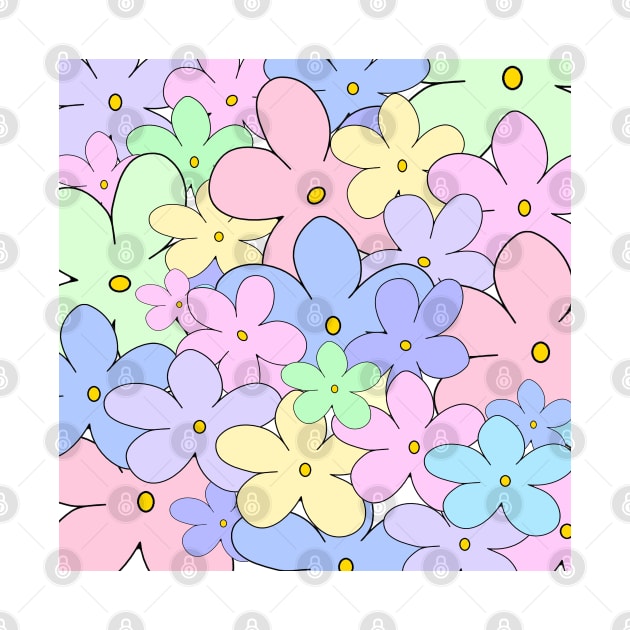 Multi Pastel Color Cartoon Flower by kimbo11