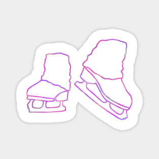 Ice skates and legwarmers (purple watercolour figure skating) Magnet