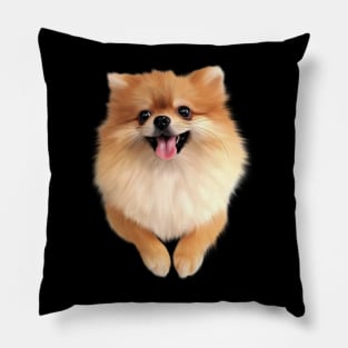 Pomeranian Dog Smiling, Love Pomeranians Pillow