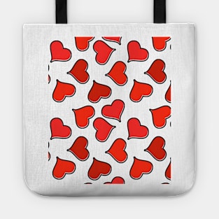 Heartzy Pattern Black Outline Tote