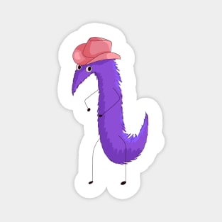 Worm on a string with a cowboy hat #3 Magnet