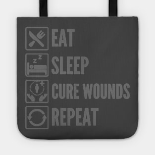 Eat, Sleep, Cure Wounds, Repeat - DnD Spell Print Tote