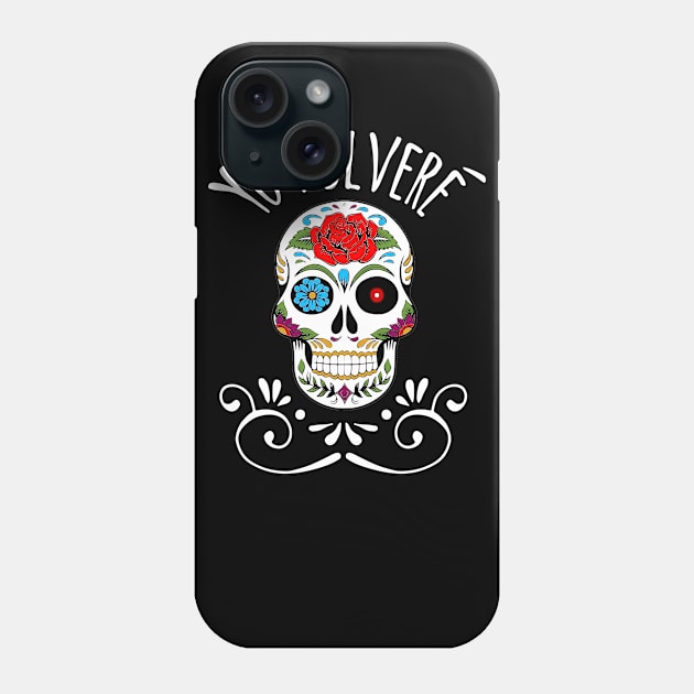 T2 Sugar Skull Halloween Shirt Phone Case by sfcubed