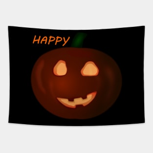 HAPPY HALOWEEN PUMPKIN - SMILING Tapestry