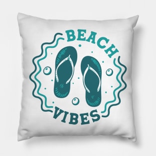 Beach Vibes // Fun Summer Flip Flop Badge Pillow