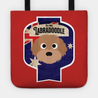 Labradoodle - Distressed Australian Labradoodle Beer Label Design Tote