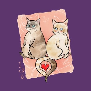 I Heart You, Valentine Cat T-Shirt