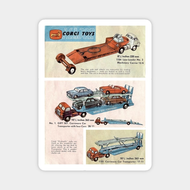 Vintage Corgi Car Transporter 1963 Magnet by Blueasri