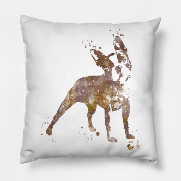 Boston Terrier Pillow by RosaliArt