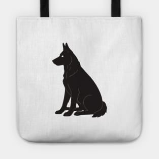 Black Silhouette Of German Shepherd Tote