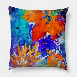 Botanical abstract autumn leaves Pillow