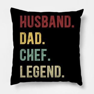 Chef Funny Vintage Retro Shirt Husband Dad Chef Legend Pillow